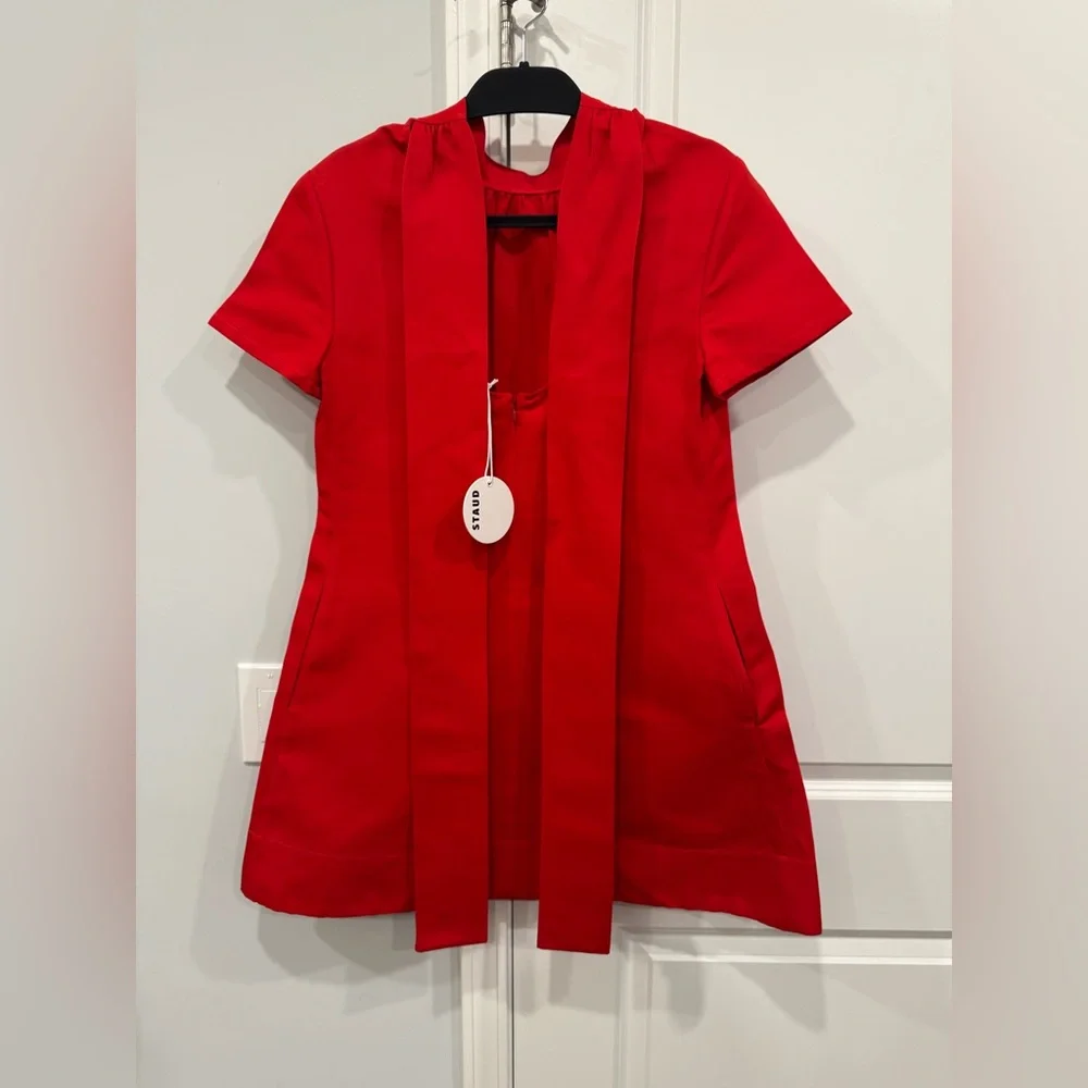 STAUD MINI ILANA DRESS POINSETTIA - Picture 5 of 7
